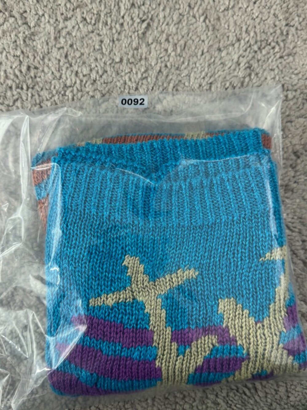 Vintage Renee Tener for Jeanne Pierre Knit Tank Top Blue Graphic Sz M - Picture 8 of 8
